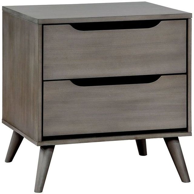 Furniture of America® Lennart Gray Nightstand-0