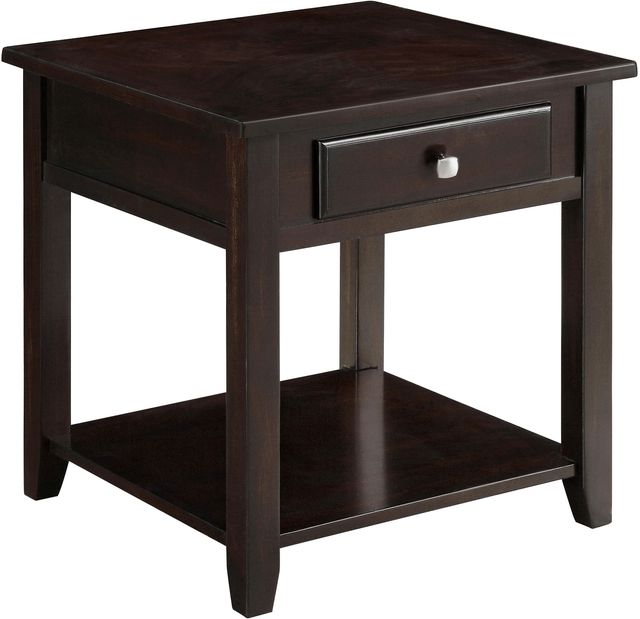 Coaster® Bradford Walnut Square 1-Shelf End Table-0
