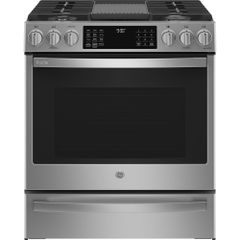 GE Profile™ 30" Stainless Steel Slide In Gas Range
