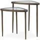 Uttermost® Millar 2-Piece Antique Brass Curved Nesting Tables-0