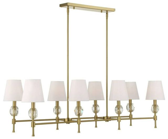 Uttermost® Arques Natural Brass 8 Light Linear Chandelier-0