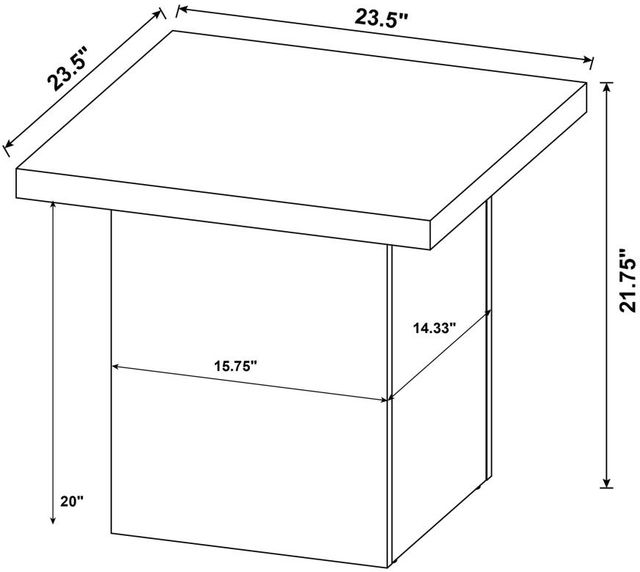 Coaster® Devar Distressed Pine End Table-2