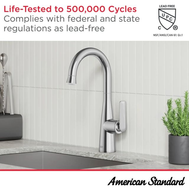 American Standard Colony® PRO Polished Chrome 2-Handle Kitchen Faucet without Side Spray-1