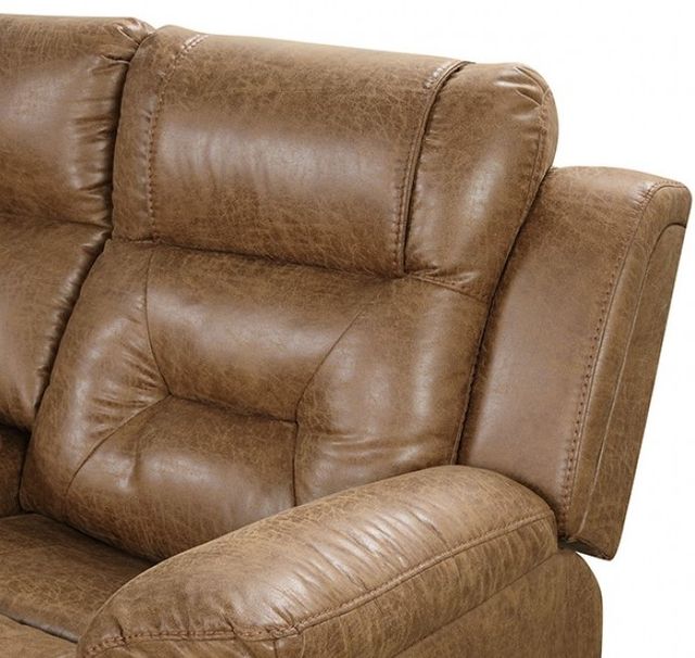 Furniture of America® Ezekius 3-Piece Brown Modular Manual Reclining Sectional-4