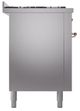 Ilve® Nostalgie II Noblesse 60'' Stainless Steel Pro Style Dual Fuel Range with Copper Trim-2