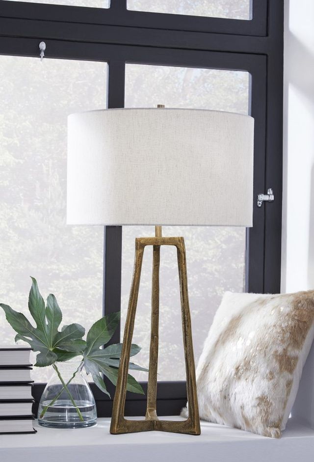Signature Design by Ashley® Wynlett Antique Brass Table Lamp-1