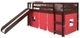 Donco Kids Mission Dark Cappuccino Twin Low Loft Bed With Red Tent Kit-0