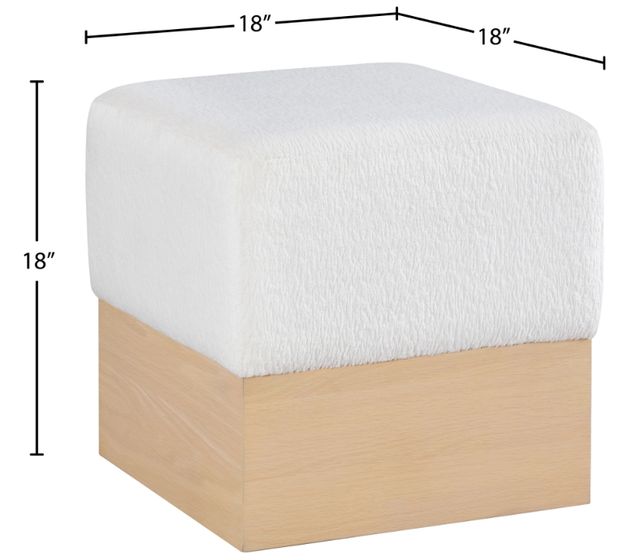 Meridian Furniture Havre Cream/Natural Upholstered Ottoman-1