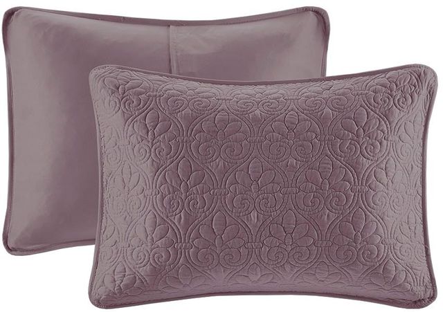 Olliix by Madison Park Purple Queen Quebec Reversible Bedspread Set-1
