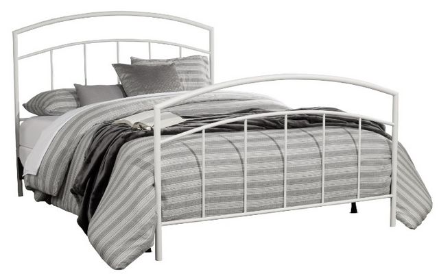 HH2 Home Julien Textured White Full Metal Rod Bed