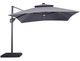 Furniture of America® Aurora Gray Aluminum/Polyester Outdoor Patio Umbrella with Base and LED-0