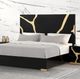 Furniture of America® Goldsberg Black/Gold Queen Panel Bed-1