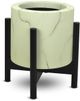 Le Present Century Chevron White Marble 18" Planter-0
