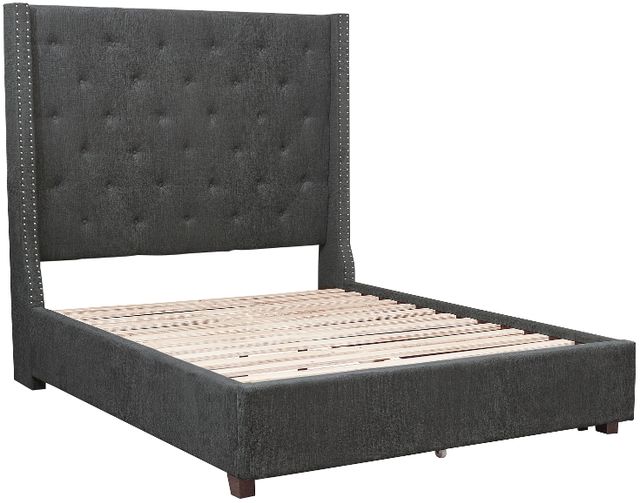 Homelegance® Fairborn Gray Upholstered Queen Platform Bed-3