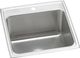 Elkay Lustertone® Classic Lustrous Satin 22" x 22" x 12-1/8" 1-Hole Single Bowl Drop-In Sink-0