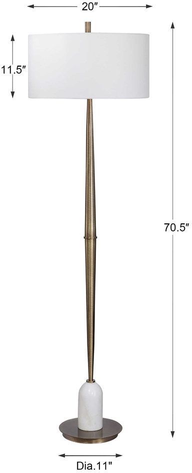 Uttermost® Minette Antique Brass Floor Lamp-2