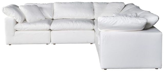 Moe's Home Collection Clay Classic 5-Piece Cream White L-Shaped Modular Sectional-1