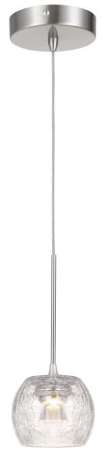 Cal® Lighting & Accessories Ithaca Brushed Steel/Crack Mini Pendant-1