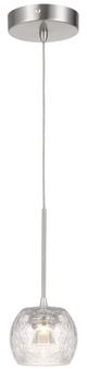 Cal® Lighting & Accessories Ithaca Brushed Steel/Crack Mini Pendant-1