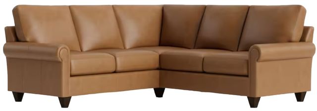 Bassett® Furniture Customizable Benchmade Premier 2-Piece Leather Panel Arm L-Shaped Sectional-0