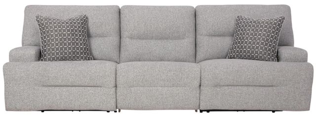 Signature Design by Ashley® Acklen Place 3-Piece Pewter Power Reclining Small Spaced Sectional-3