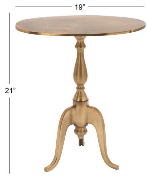 Deco Marche Gold Oval Accent Table-1