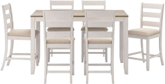Signature Design by Ashley® Skempton 7-Piece Light Brown/White Counter Height Dining Set-1