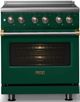 Viking® 5 Series 30" Ivy Pro Style Electric Range with Brushed Brass Trim-4