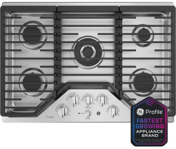 GE Profile™ 30" Stainless Steel Gas Cooktop-1