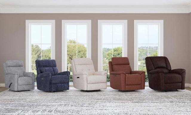 Flexsteel® Customizable Refined Leather Manual Swivel Gliding Recliner-1