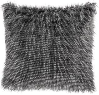Olliix by Madison Park Edina Black Faux Fur Square Pillow-1