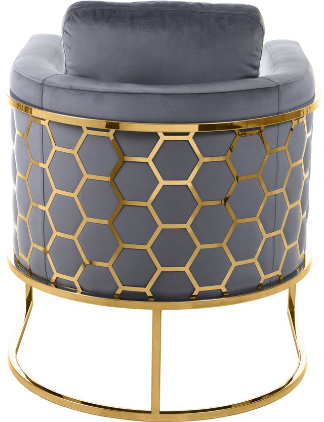 Meridian Furniture Casa Grey/Gold Velvet Chair-1