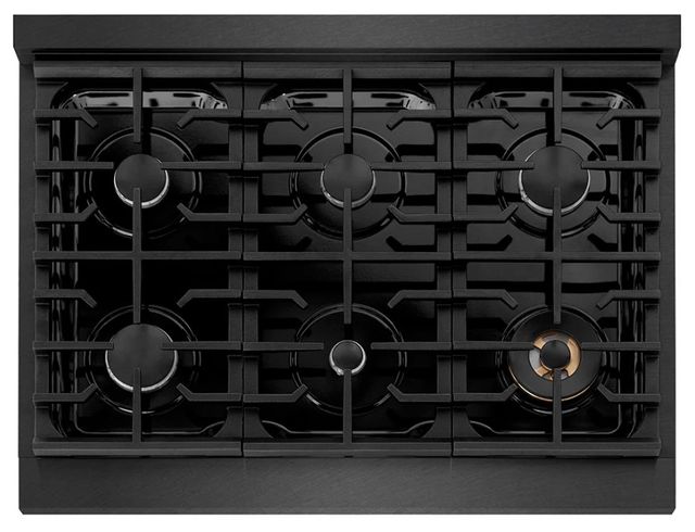 ZLINE Paramount 36" Black Satin Stainless Steel Gas Rangetop with 6 Burners and Porcelain Cooktop -2