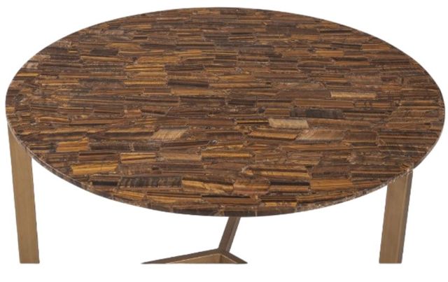 Home Trends & Design Calico Tiger Eye Coffee Table with Iron Base-2