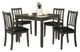 Coaster® Parkwood 5-Piece Charcoal Dining Set-0
