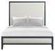 Elements International Versailles Contemporary Black/White Queen Upholstered Panel Bed-1