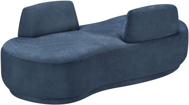 Meridian Furniture Argyle Blue Chenille Fabric Chaise-0