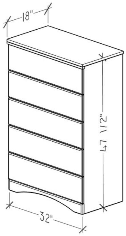 Perdue Woodworks 20,000 Essential Brown 32" 5-Drawer Chest-2