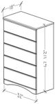 Perdue Woodworks 20,000 Essential Brown 32" 5-Drawer Chest-2