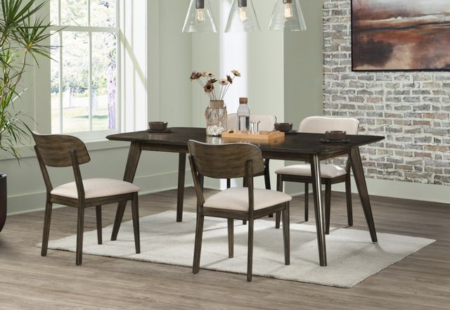 New Classic® Home Furnishings Rex 5-Piece Beige/Walnut Rectangular Dining Set-1