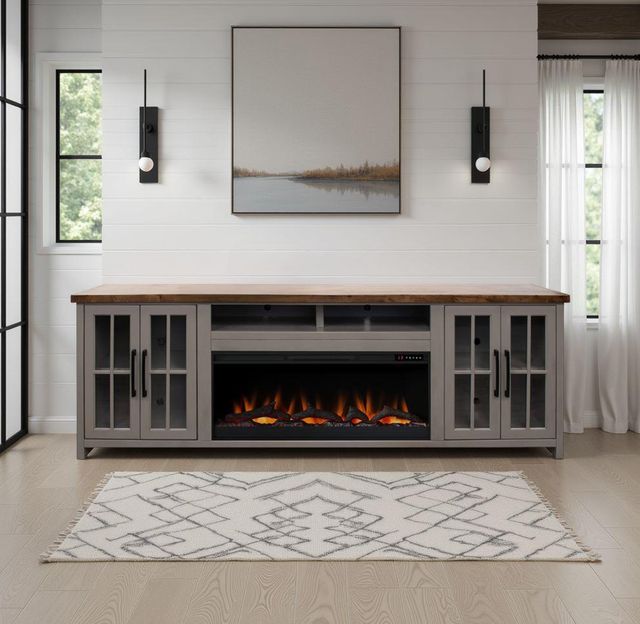 Legends Home Avalon Sandstone/Whiskey Super Fireplace Console-1