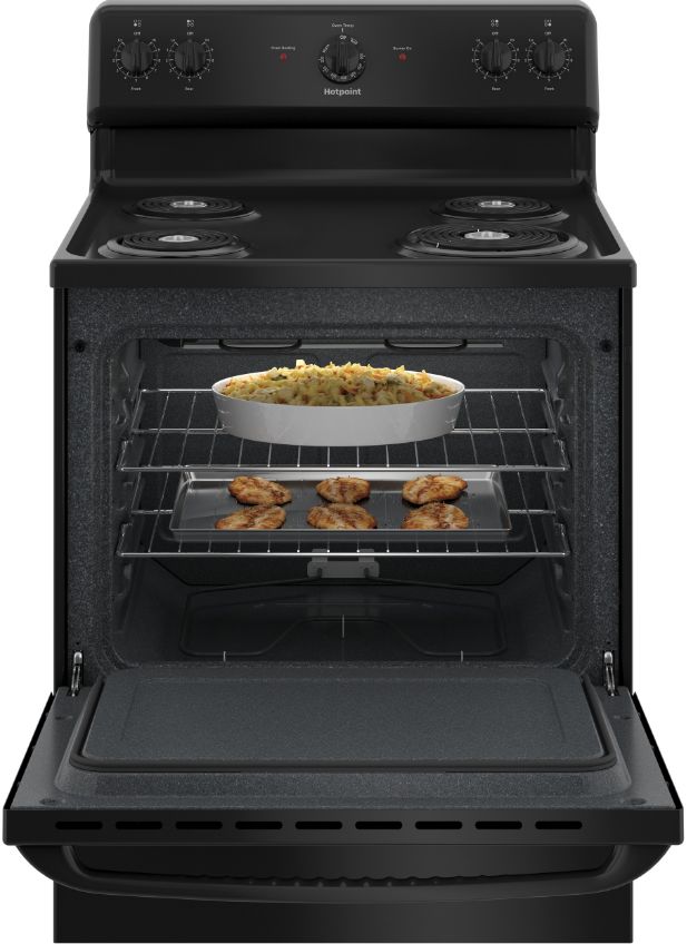 Hotpoint® 30" Black Freestanding Electric Range-2