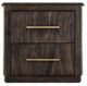 International Furniture Direct Dark Mezquite Black Curved Nightstand-2