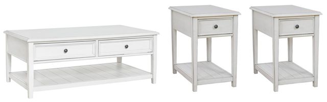 Signature Design by Ashley® Kanwyn 3-Piece Whitewash Living Room Table Set-0