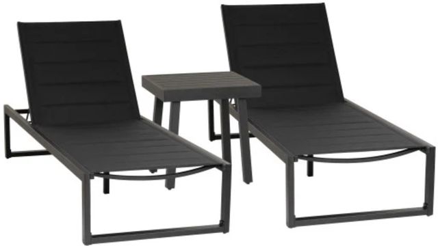 Linon Alora 3-Piece Black Aluminum/Fabric Lounge Chair Set-0