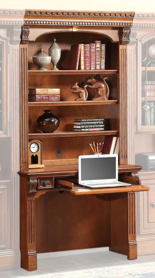Parker House® Huntington 2-Piece Antique Vintage Pecan Library Desk-0