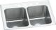 Elkay Lustertone® Classic Lustrous Satin 25" x 19-1/2" x 10-1/8" 1-Hole Equal Double Bowl Drop-In Sink-0