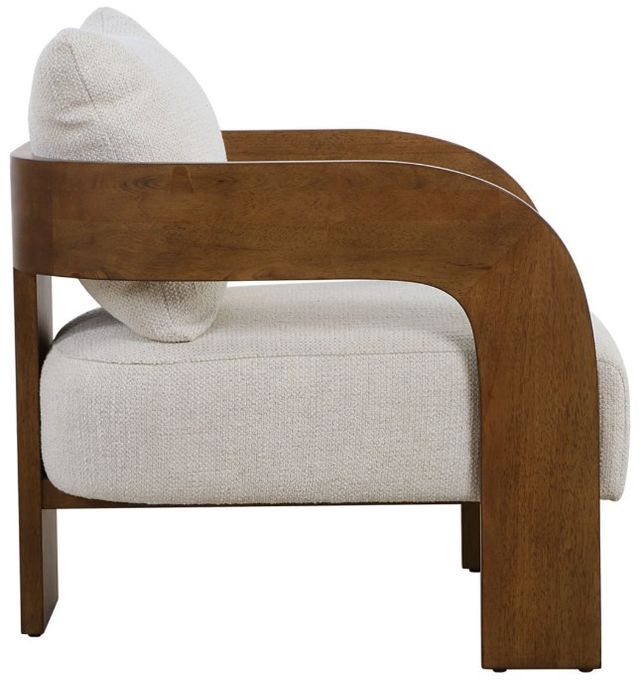 Uttermost® Rowan Ivory/Walnut Accent Chair-4