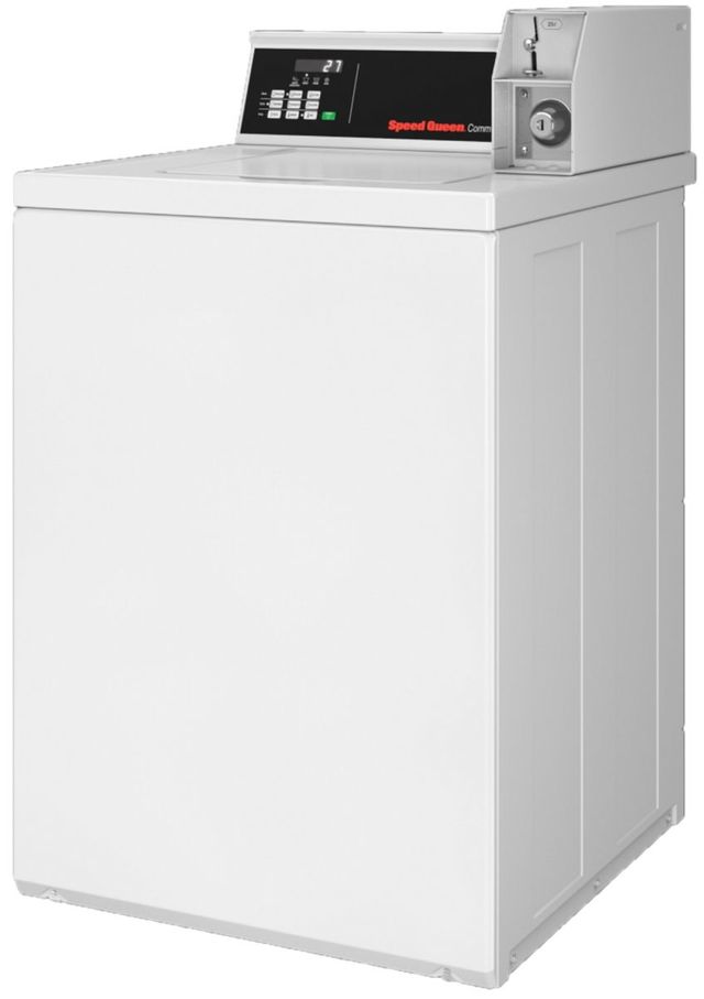 Speed Queen® Commercial 3.2 Cu. Ft. White Agitator Coin Drop Top Load Electric Washer-2