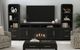 Elements International Ridgemont Black with Grain 82" TV Console with Fireplace Insert-1